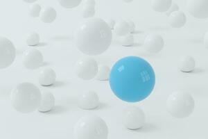 Bouncing soft balls with white background, 3d rendering. photo