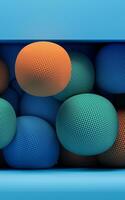 Soft balls, geometrical concept, 3d rendering. photo