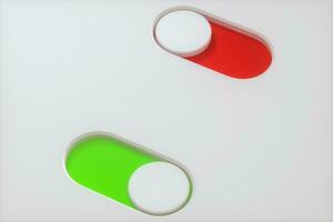 Slide switch and touch button, science and technology, 3d rendering. photo