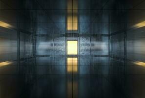 Safety gate and coded lock,abstract conception,3d rendering. photo