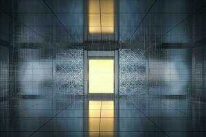 Safety gate and coded lock,abstract conception,3d rendering. photo