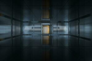 Safety gate and coded lock,abstract conception,3d rendering. photo