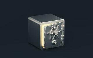 Safe box with dark background, 3d rendering. photo