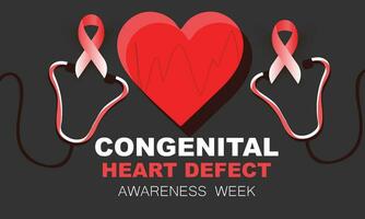 Congenital Heart defect awareness week. background, banner, card, poster, template. Vector illustration.