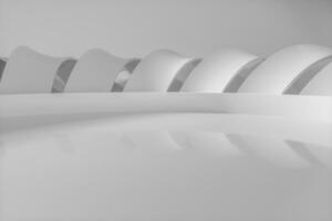 Bright curve architectural structure, 3d rendering. photo