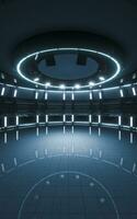 Empty room and spotlights, 3d rendering. photo