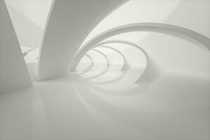 Bright curve architectural structure, 3d rendering. photo