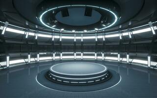 Empty room and spotlights, 3d rendering. photo