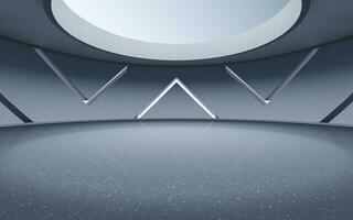 Empty round room, sense of space, 3d rendering. photo