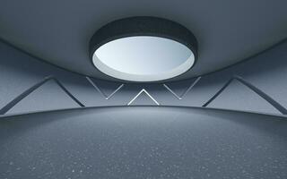 Empty round room, sense of space, 3d rendering. photo