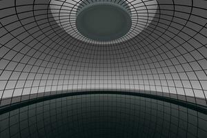 Round hall architecture background, 3d rendering. photo