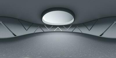 Empty round room, sense of space, 3d rendering. 360-degree seamless panoramic view. photo