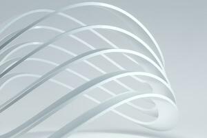 White curve geometry with white background, 3d rendering. photo