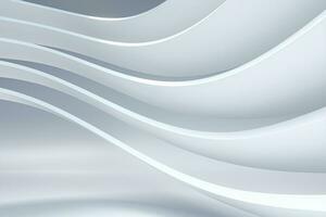 White curve geometry with white background, 3d rendering. photo