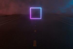 Derecho autopista con oscuro fondo abstracto concepción, 3d representación. foto
