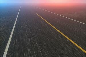 Straight highway with dark background,abstract conception,3d rendering. photo