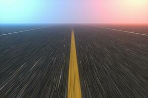 Straight highway with dark background,abstract conception,3d rendering. photo