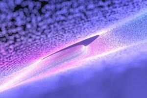 Purple neon particles with dark background, 3d rendering. photo