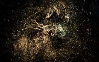 Glowing particles with wavy pattern, magical galaxy, 3d rendering. photo