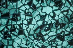 Broken pieces of stained glass background, 3d rendering. photo