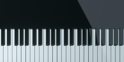 Piano keys with dark background, 3d rendering. photo
