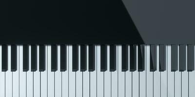 piano llaves con oscuro fondo, 3d representación. foto