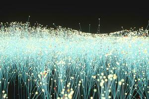 Glowing particles and lines,sparkling particles,3d rendering. photo