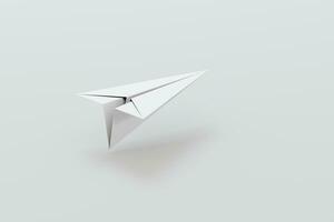 White paper plane with white background, 3d rendering. photo