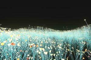 Glowing particles and lines,sparkling particles,3d rendering. photo