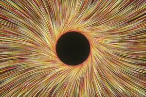 Glowing lines with round resource, power and line art, 3d rendering. photo