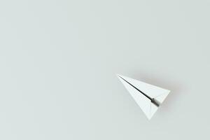 White paper plane with white background, 3d rendering. photo