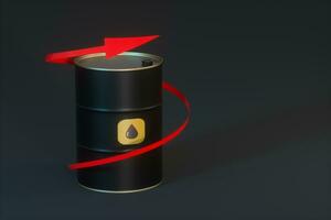 Oil barrel with black background,3d rendering. photo