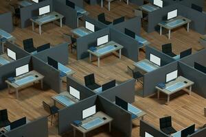 Office model with wooden floor,abstract conception,3d rendering. photo