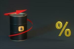 Oil barrel with black background,3d rendering. photo