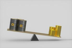 Oil barrel and dollar with white background,3d rendering. photo