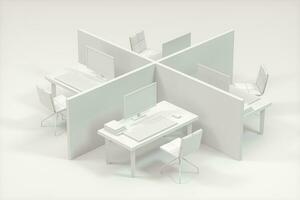 Office model with white background,abstract conception,3d rendering. photo