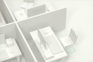 Office model with white background,abstract conception,3d rendering. photo