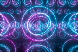 Geometric figures and neon lights,abstract conception,3d rendering. photo