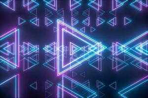 Geometric figures and neon lights,abstract conception,3d rendering. photo