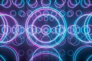 Geometric figures and neon lights,abstract conception,3d rendering. photo