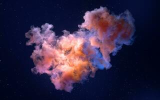 Nebulae and colored smoke, 3d rendering. photo