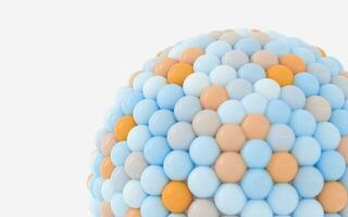 Many balls are combined into a big ball, 3d rendering. photo