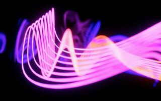 Abstract neon curve background, 3d rendering. photo