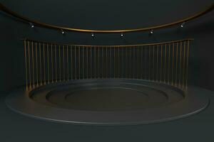 Empty round room, luxury showcase room, 3d rendering. photo