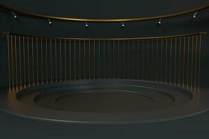 Empty round room, luxury showcase room, 3d rendering. photo