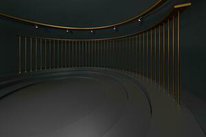 Empty round room, luxury showcase room, 3d rendering. photo