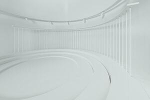 Empty round room, luxury showcase room, 3d rendering. photo