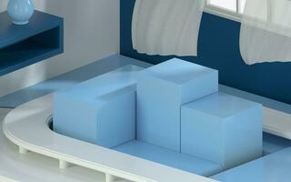 Empty object platform, indoors decoration, 3d rendering. photo