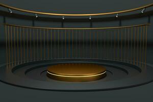 Empty round room, luxury showcase room, 3d rendering. photo