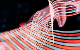 Abstract neon curve background, 3d rendering. photo